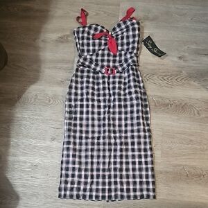 SALE!!🖤Stop Staring Plaid Dress with Red Accents